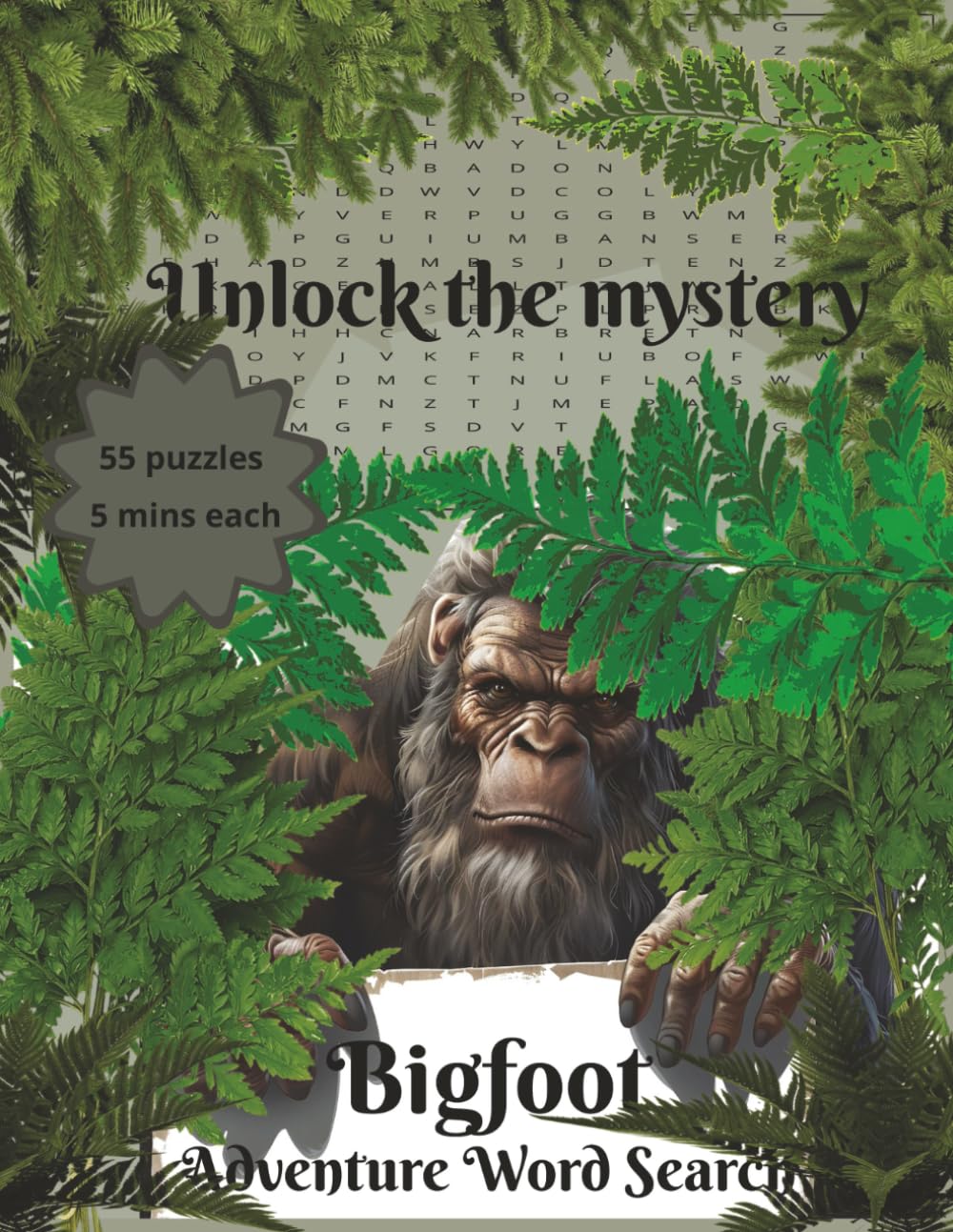 Bigfoot Word Search Puzzle Book: 55 Large Print Puzzles for Cryptid Fans, Outdoor Explorers, and Mystery Lovers – Fun & Easy Brain Games with Solutions