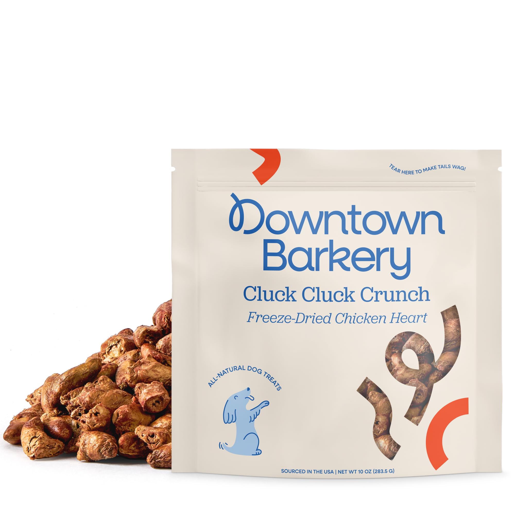 Downtown Barkery Freeze Dried Dog Treats - Single Ingredient, Low Calorie, Rich in Vitamins and Minerals - All Natural - Freeze Dried Chicken Hearts