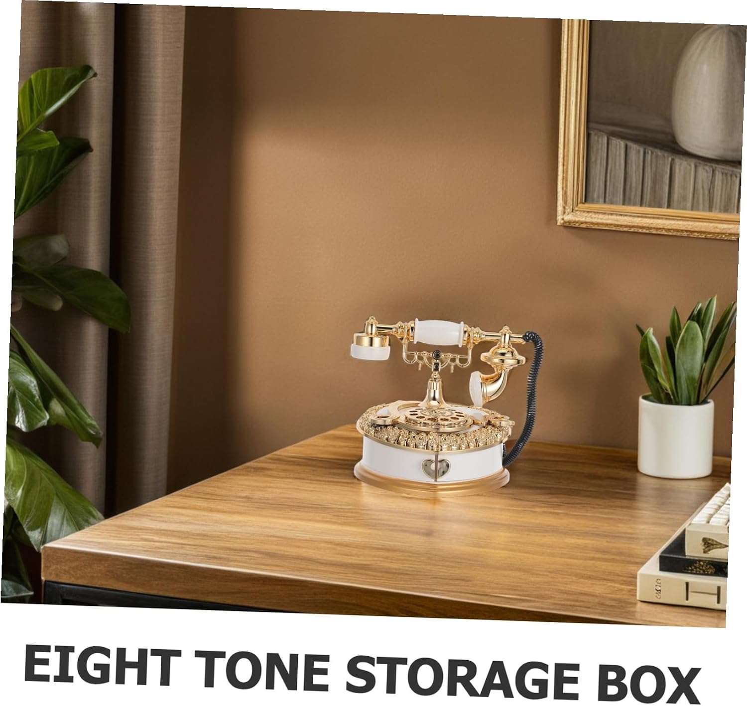 BESPORTBLE Retro Telephone Musical Storage Box Decorative Desktop Accent