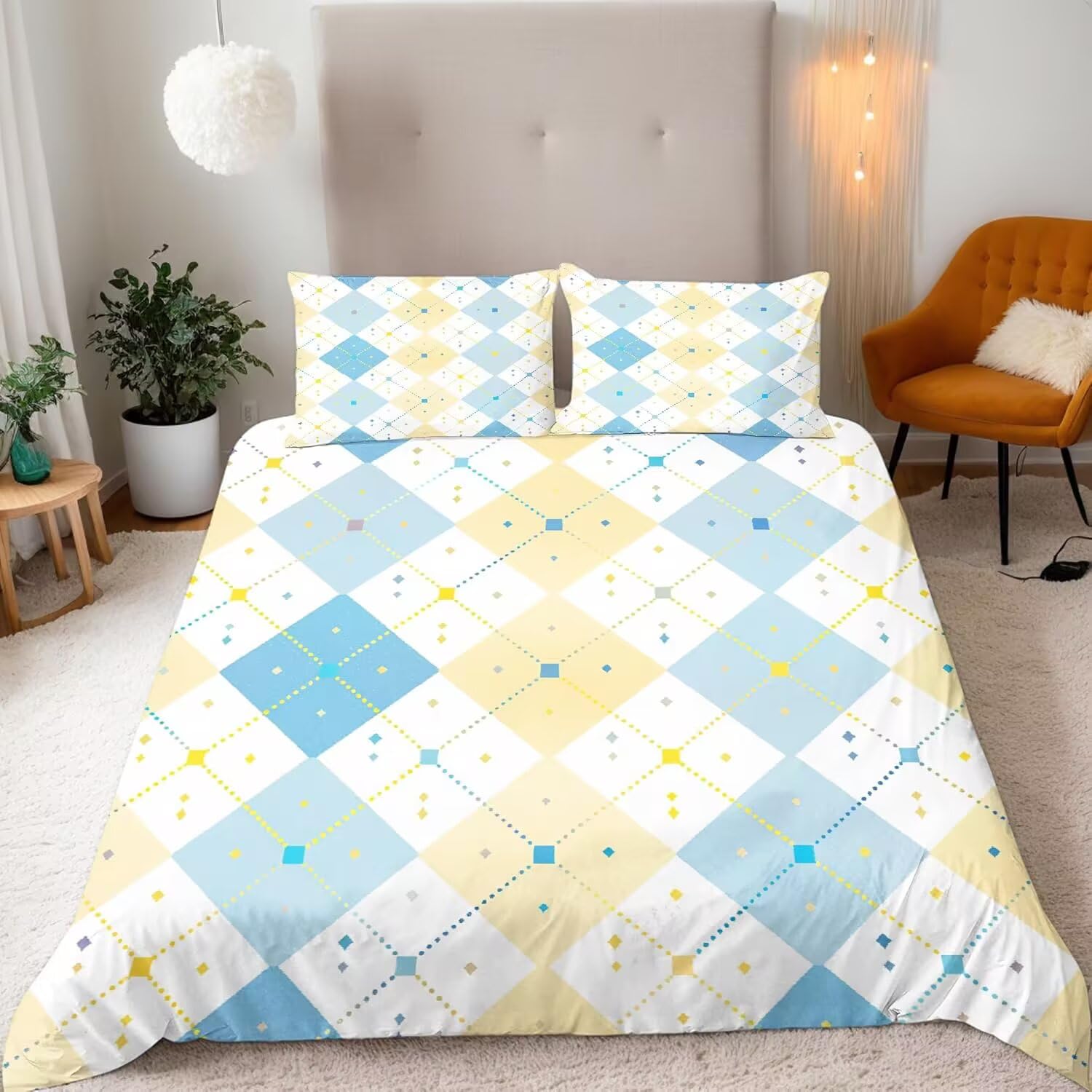 Parure de lit 140x200 cm facile à laver avec fermeture éclair pour ados