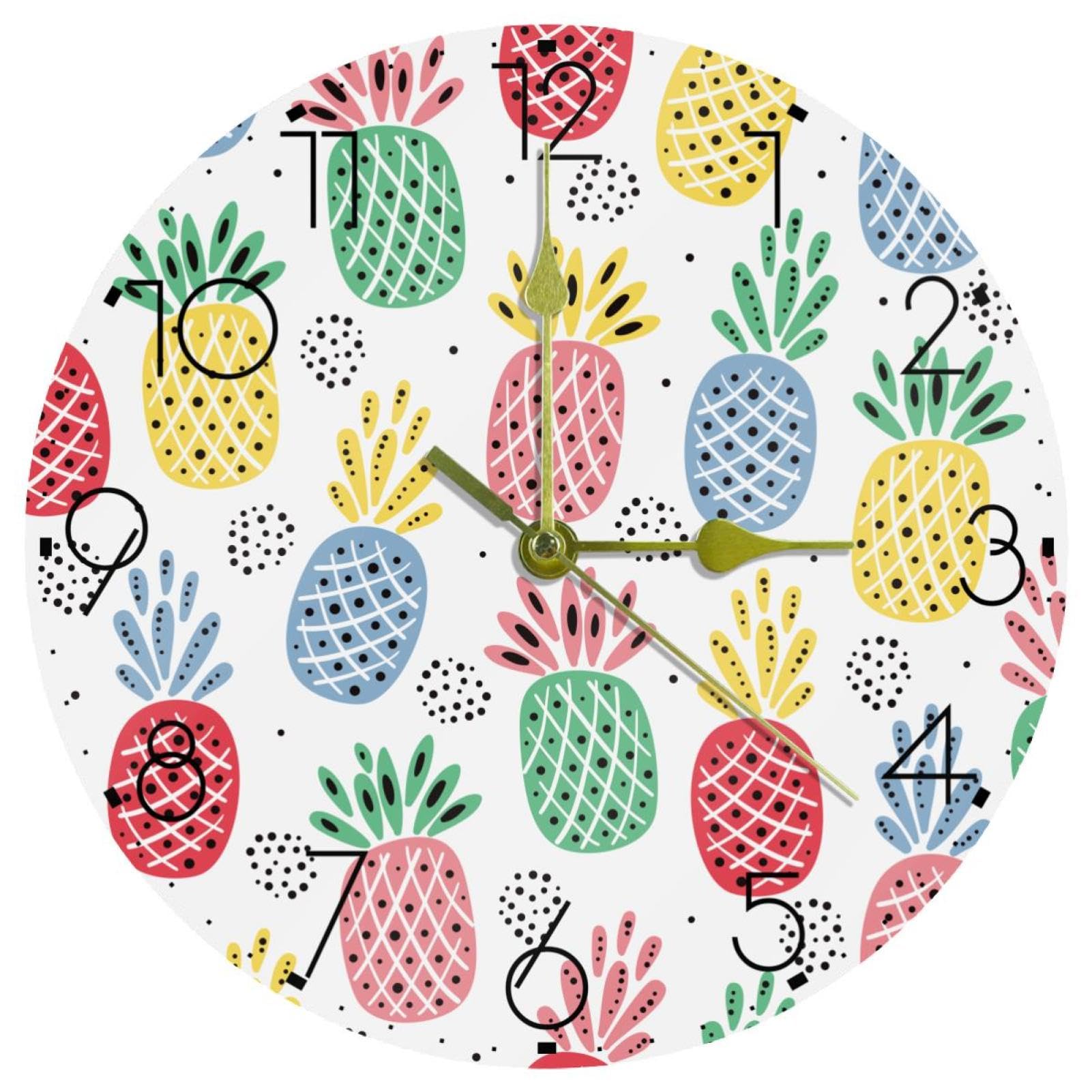 Horloge murale pour la maison et la chambre à coucher design ananas
