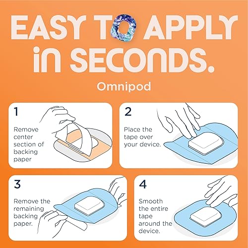 Miniatura 10 de ExpressionMed - Parches adhesivos para Libre 2 y Lingo (paquete de 5) - Cintas de sensor CGM precortadas a prueba de agua, no se deshilacha y