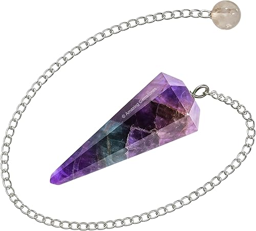 Miniatura 2 de Increíble péndulo de cristal de piedras preciosas para la adivinación Collar de péndulo con cadena de chakras y bola de cristal para curación Reiki