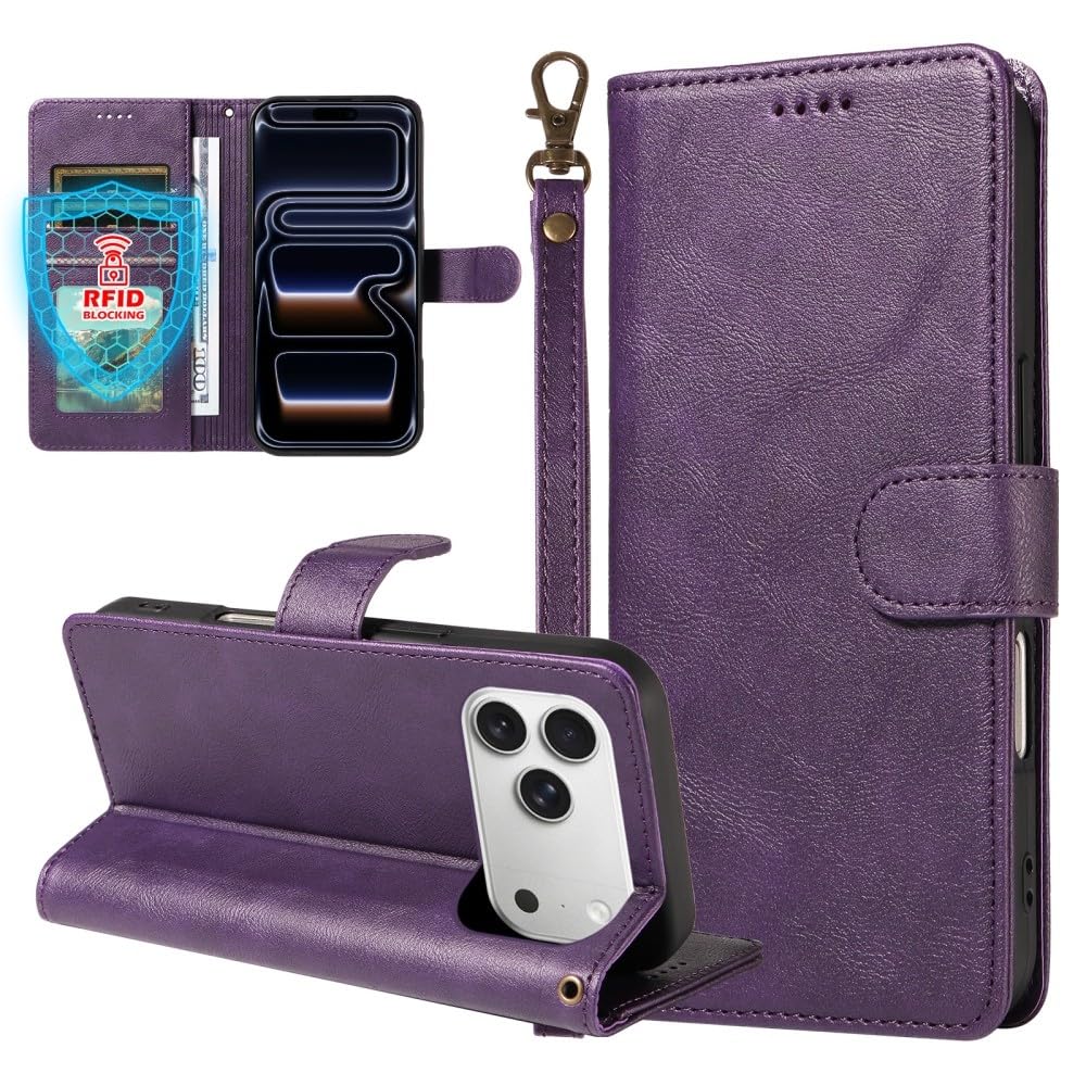 Étui portefeuille iPhone 17 Pro violet idéal pour vos déplacements - 8