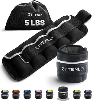 Adjustable Ankle Weights 1-5/10/15/20LBS Pair with Carry Bag - Breathable Fabrics, Reflective Trim - Strength Training Leg Wrist Arm Ankle Walking Weights Sets for Women Men Kids