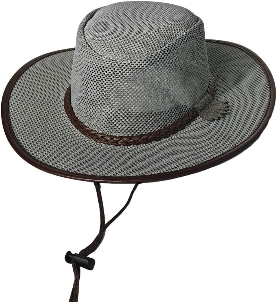 Breathable Cowboy Hat with Leather Retro Gentleman Lady Jazz Cowgirl Cap Outdoor Fishing Hat Sombrero Caps