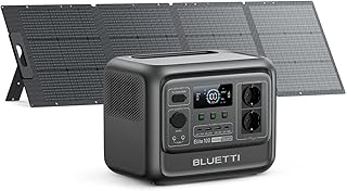 BLUETTI Générateur Solaire Elite 100 V2 (Nouveau 2025) avec Panneau Solaire 200W Inclus, 1024Wh Station d'Énergie Portable avec 4 Prises CA 1800W, 35% Plus Compacte, Idéale pour Camping, Urgences
