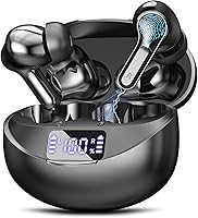 Fhumsh i17 Wireless Earbuds Bluetooth 5.4 HiFi Stereo 50H Playtime ENC Noise Canceling IPX7 Waterproof Black