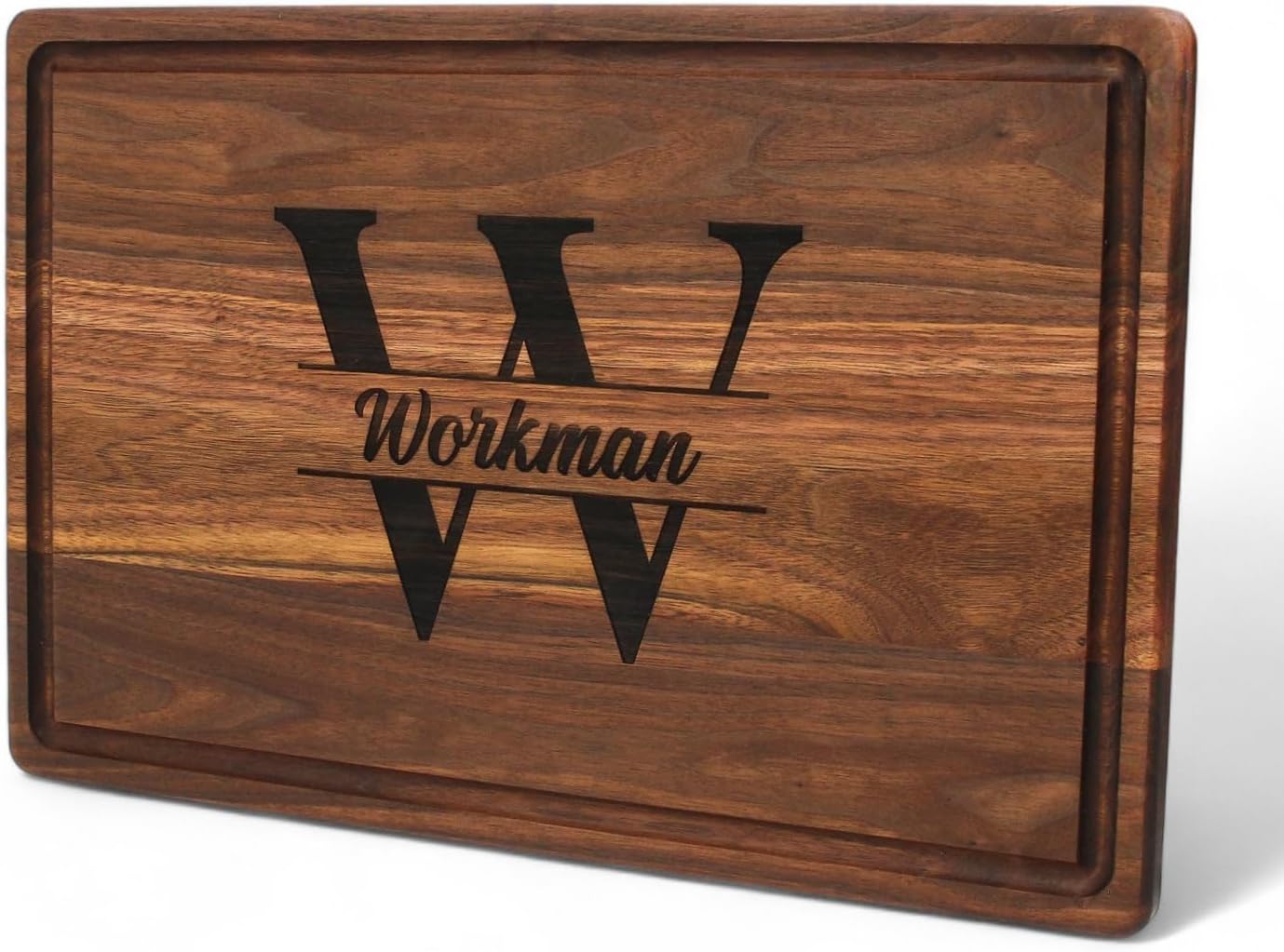 Extra Large Personalized Engraved Walnut Cutting Board - FSC Certified Juice Groove, Custom Wedding Gift, Made in USA
