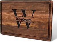 Extra Large Personalized Engraved Walnut Cutting Board - FSC Certified Juice Groove, Custom Wedding Gift, Made in USA