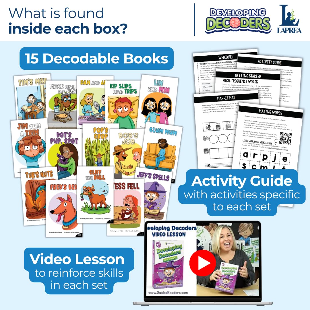 Snapklik.com : Decodable Readers: 15 Short Vowel Phonics Decodable
