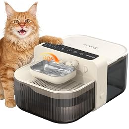 Invengo Filterless Cat Water Fountain with Wastewater Separation, 3.5L Stainless Steel Cat Fountain No Filter Needed, Wireless Pet Water Fountain for Cats & Small Dogs, 180-Day Battery, Smart Alert