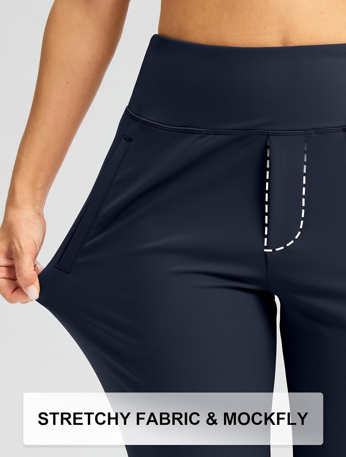 SANTINY Women's Pants with 3 Pockets 7/8 High Waisted Stretch Ankle Pants for Women Golf Casual Travel Athletic Work - Image 5