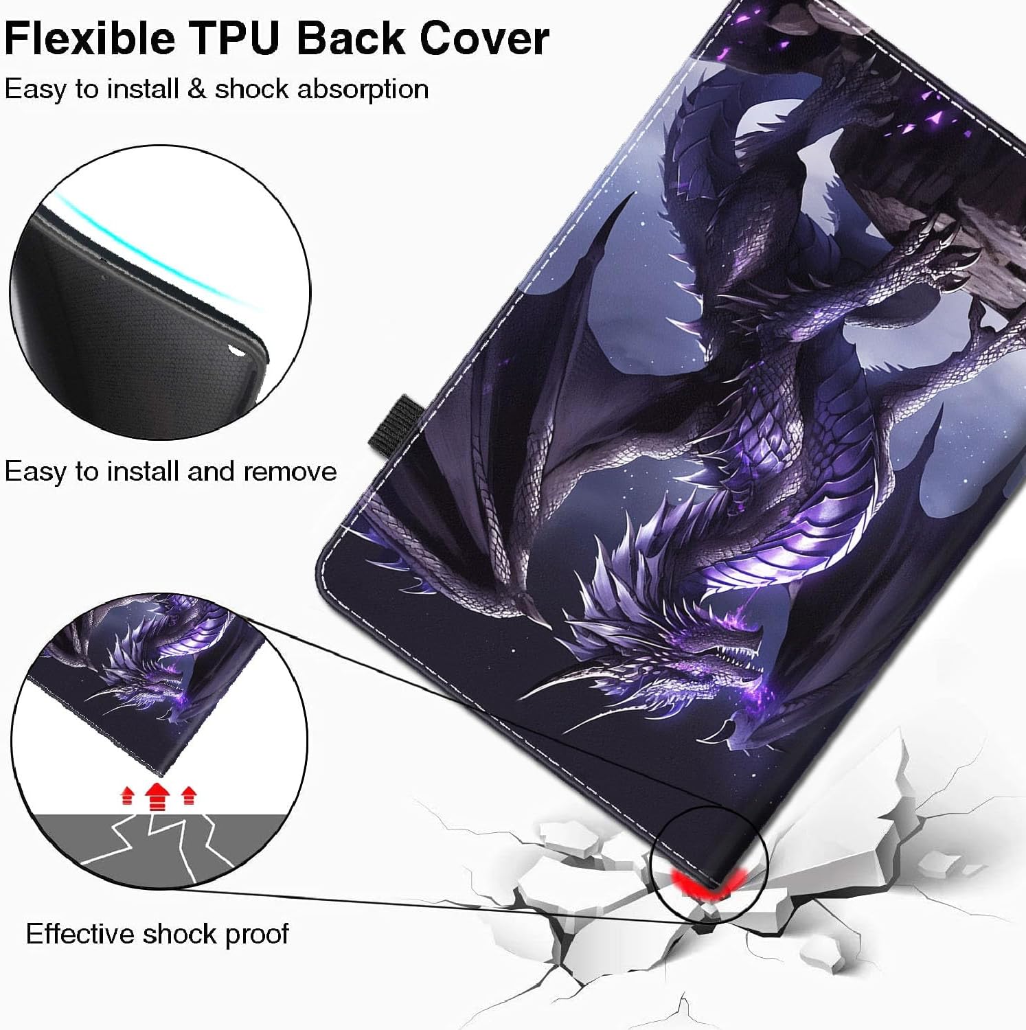 Case for Amazon Kindle Fire Max 11 Tablet (13th Generation, 2023 Release) - Slim Fit Standing Cover with Auto Sleep/Wake for All-New Fire 11 Max Tablet，Purple Dragon