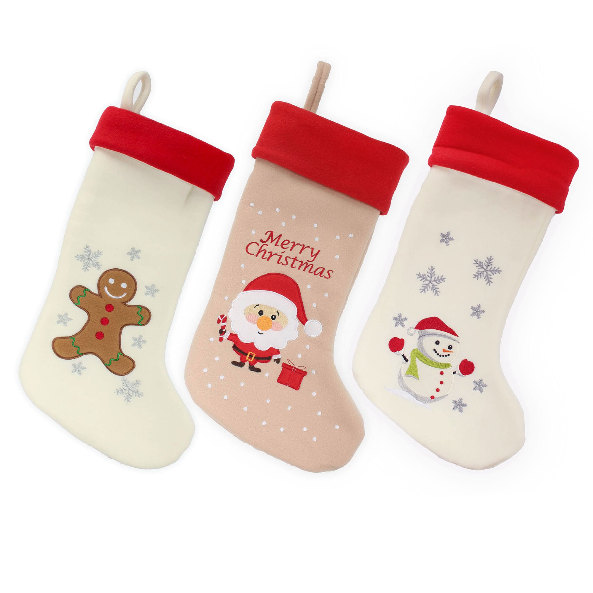 BambooMN 18" Classic Embroidered Sequined Animal Christmas Stocking - Assortment 93-3 Units