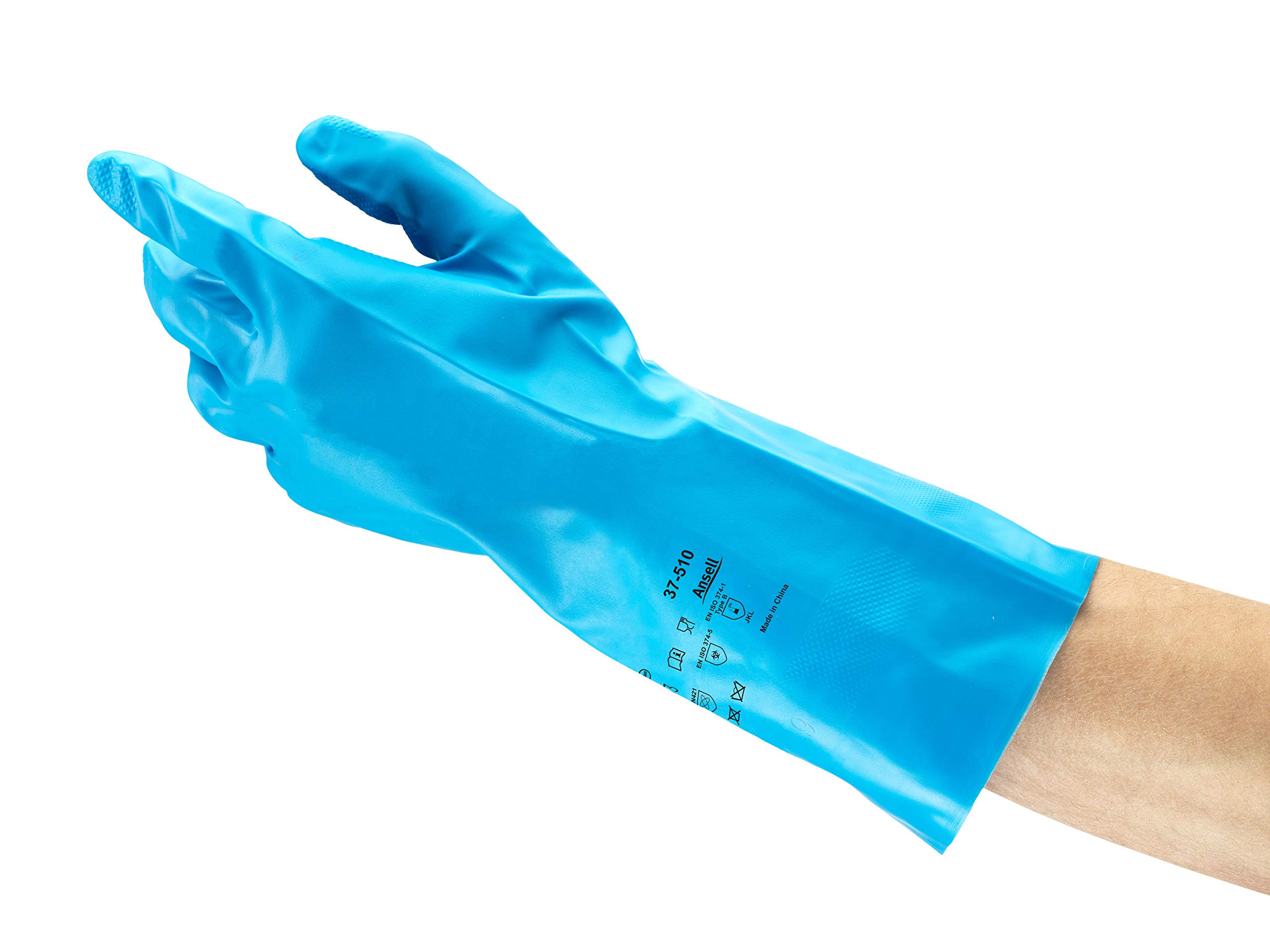 Gants De Travail Ansell AlphaTec 37-300 - Nitrile Réutilisable Taille M - 12 Paires - Vert