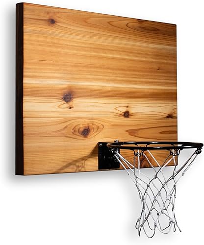 Vista 12 de Elite - Juego de mini aro y pelota de baloncesto, montaje en pared, tablero de cedro fabricado en los Estados Unidos. Incluye aro de 9 pulgadas