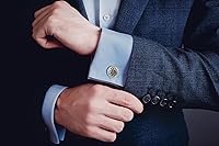 Vista 4 de FashionJunkie4Life Gemelos para hombre, plata de ley 925, 1 par