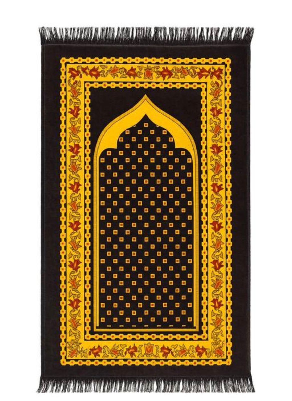 Velvet Janamaz Mat | Prayer Mat/Meditation Janamaz for Namaz/Meditation Mat/Muslim | Size 27x42 inch | Washable Soft Prayer Mat, Coffee-picture-17