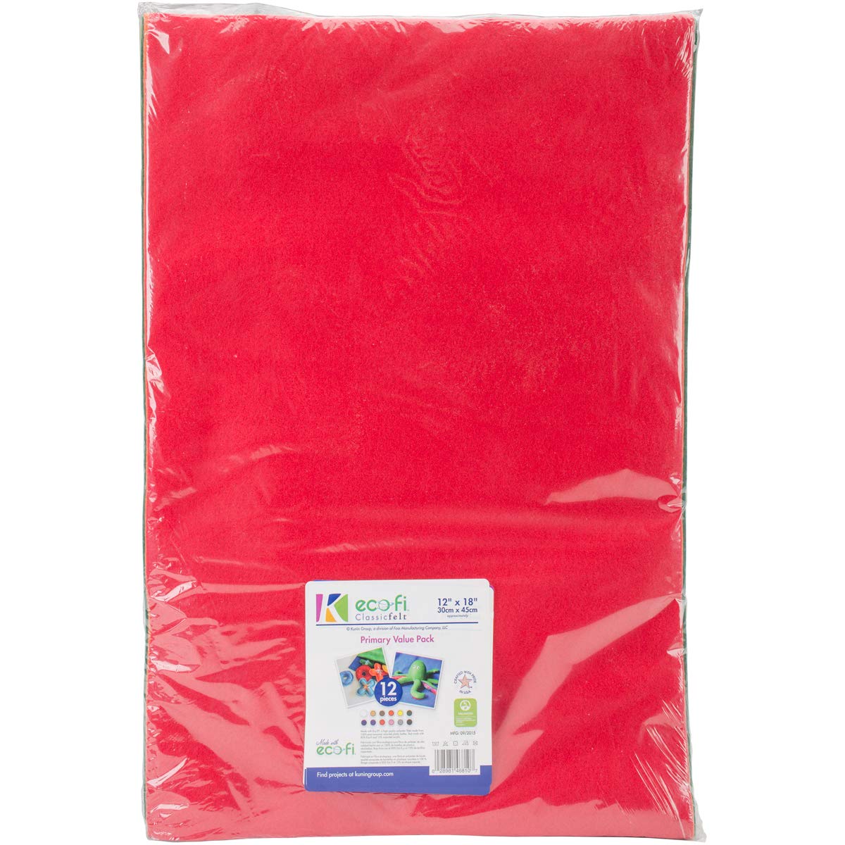 Kunin Classic Felt 12x18 AST Pk Primary 12pc