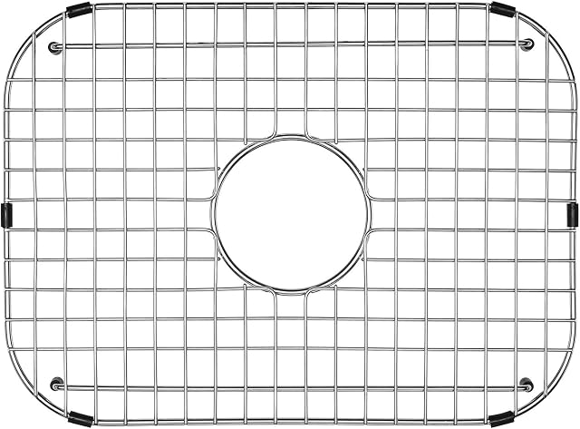 Serene Valley Sink Grid 18-1/8" L x 13-3/8" W, Centered Drain with Corner Radius 3-1/2", NDG1813C