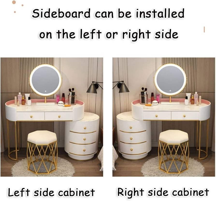 Amazon｜化粧台 ドレッサー 鏡付き、180°回転可能な鏡体、100cm