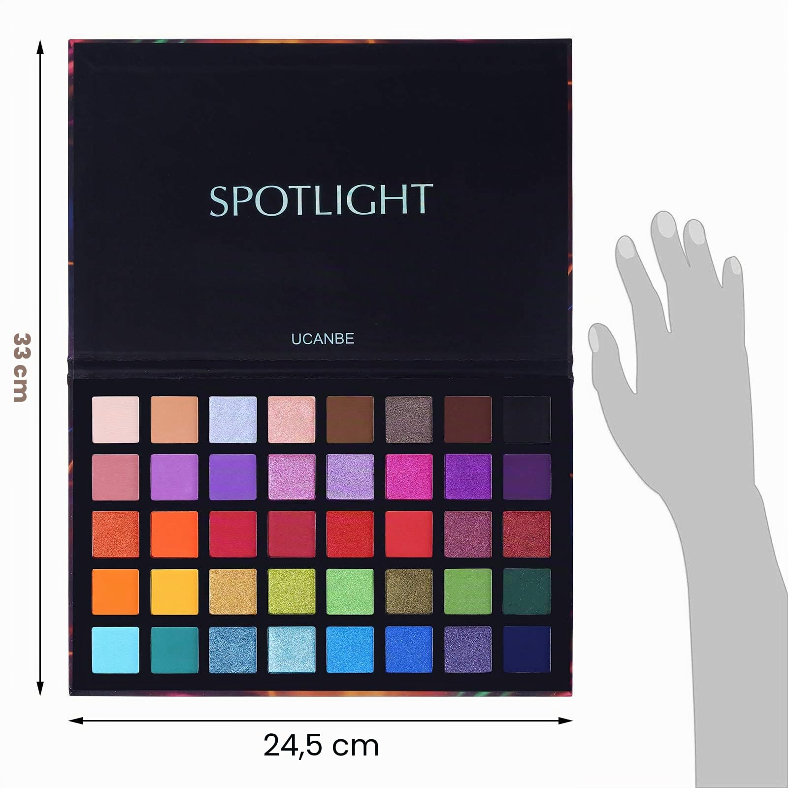 UCANBE Fards à Paupières 40 Couleurs Imperméable - Fard à Paupières Longue Durée - Palettes de Maquillage Shimmer Matte Hautement Pigmentées