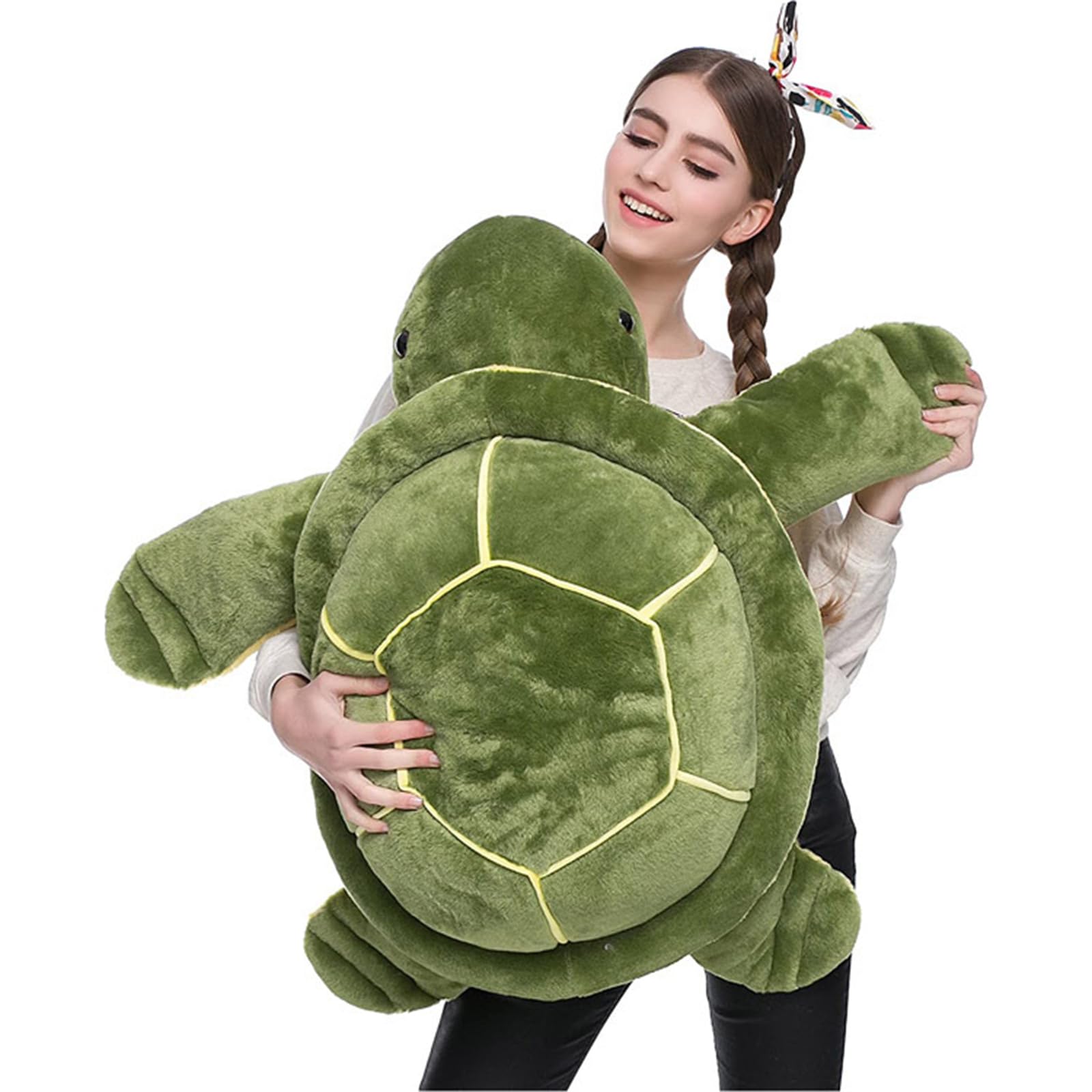Schildkröte Kuscheltier, Große Plüschschildkröte Plüschtier - Weiches Flauschiges Grünes Kuscheltier (65 cm, Grün)