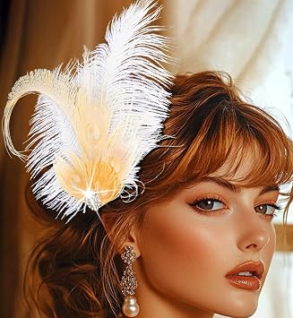 1920s Feather Headpiece Flapper Headband Hair Accessories for Women