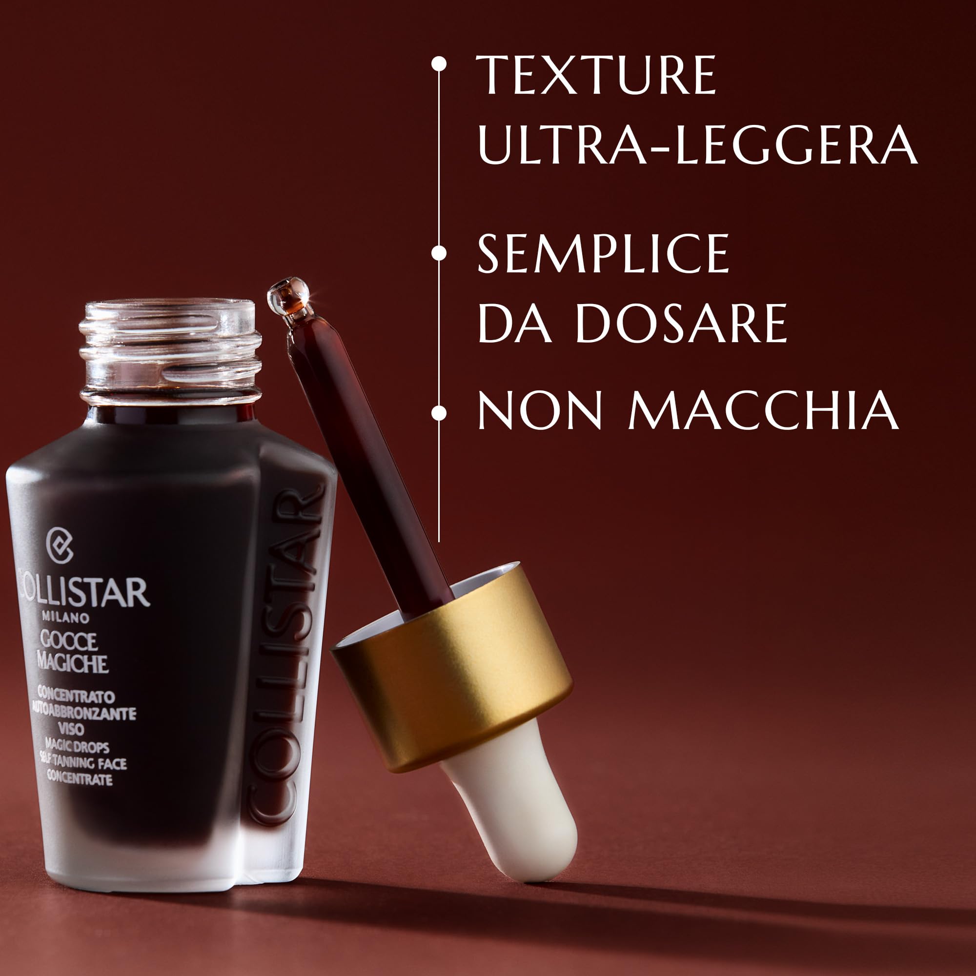 Collistar Gocce Magiche Viso, Autoabbronzante Concentrato Meno di 1 h, Siero Viso Illuminante, Abbronzatura Intensa Naturale, Antimacchia, Idratante, Antiage con Vitamina E a Lunga Durata 30 ml