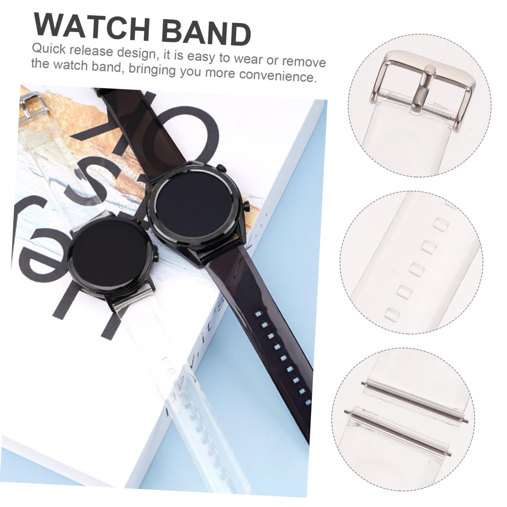 jojofuny Correa De Reloj Universal De 2 Uds Correa De Pvc Reemplazable
