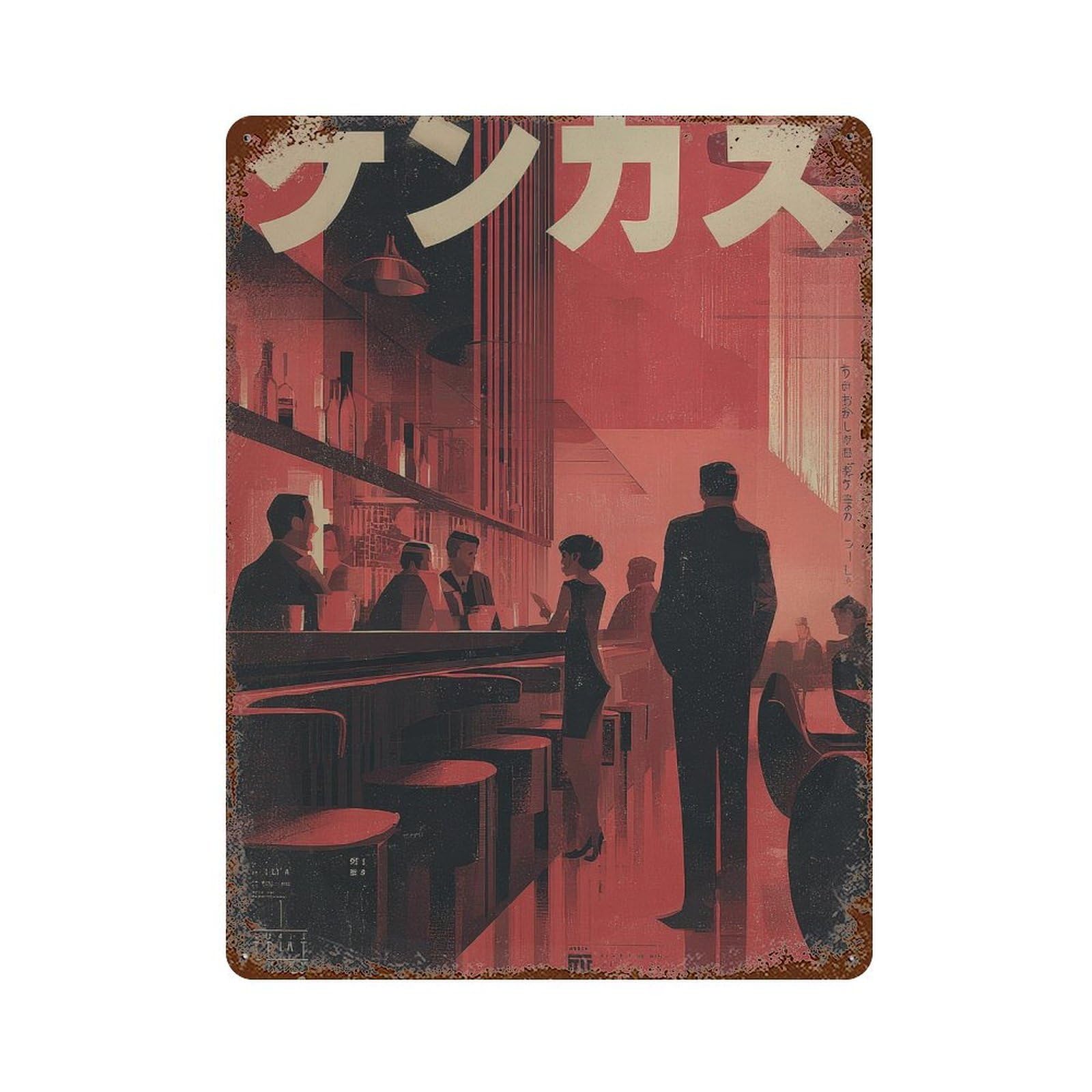 xiaoxiaoshen Bar Scene. Retro Mid Wall Decor Art Metal Tin Poster Modern Home Decor Art Home Bar Shop Decorations Vintage Sign 40x30cm