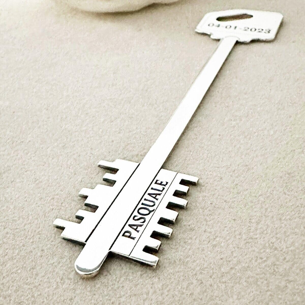 Ciondolo Chiave Portafortuna Argento 925 Rodiato MADE IN ITALY Fatto a mano Personalizzato Personalizzabile