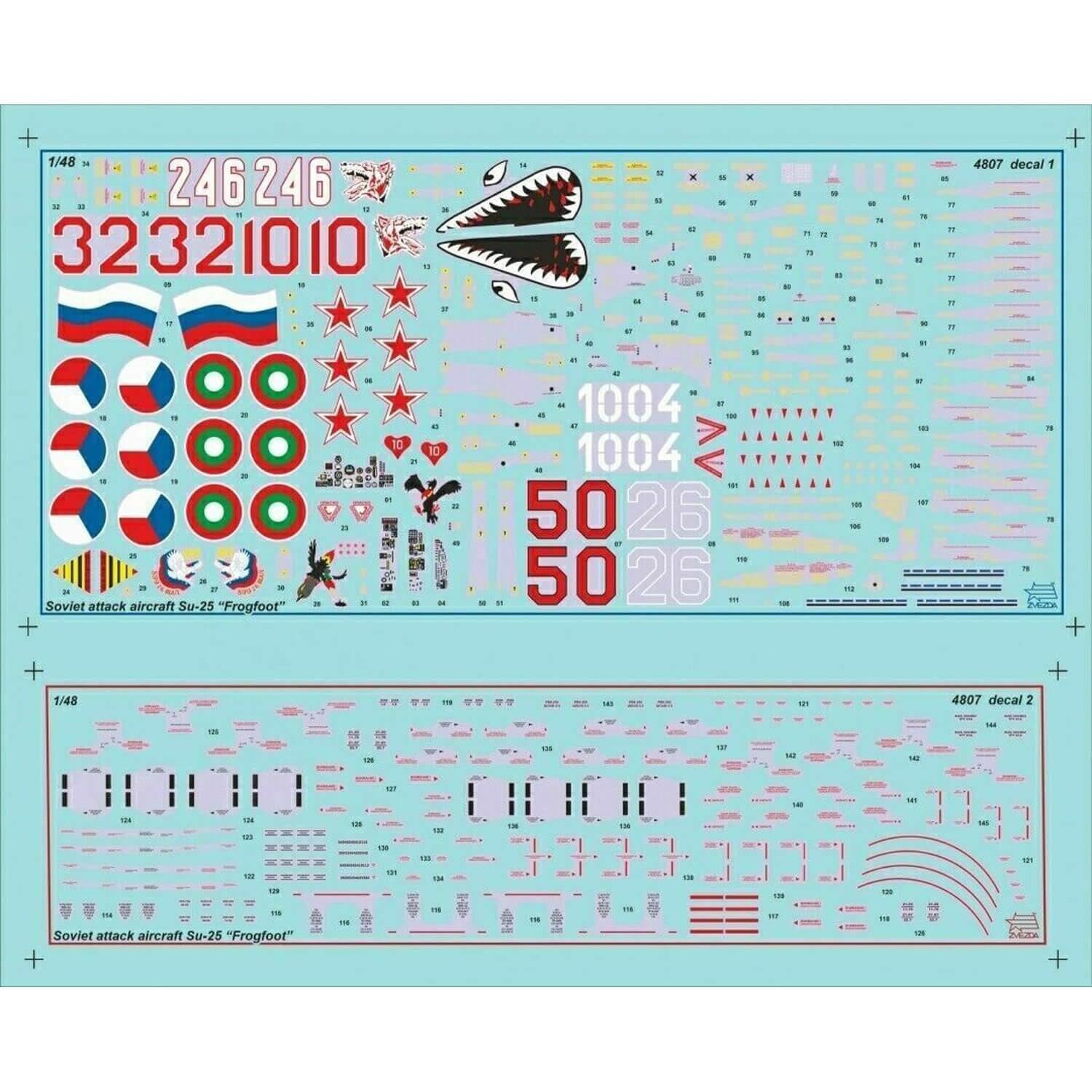 ZVEZDA 4807 1:48 Sukhoi SU-25 Frogfoot Sov.att.airc. - Kit modellino in plastica, da assemblare, riproduzione dettagliata, non verniciata
