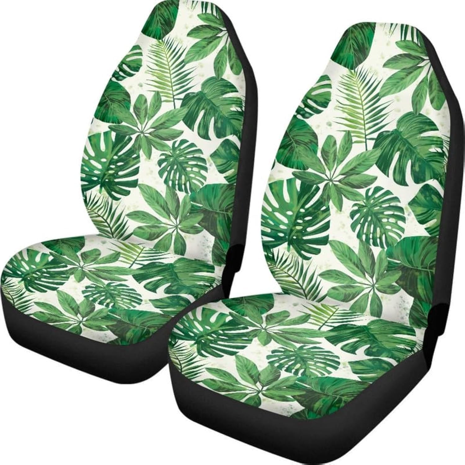 Monstera Tropical Plants Car Seat Covers for Cars,Car Seat Covers with Washable Vehicle Bucket Seat Cover, Made to Fit Most Truck Van SUV