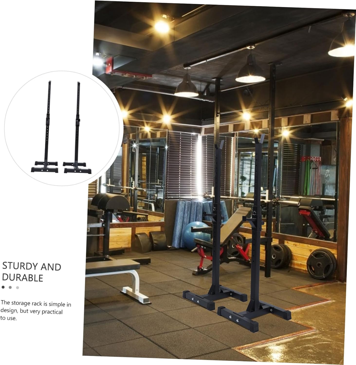 SUPVOX 1pair Multifunctional Squat Rack Frame Barbell Support for Home Gym Deep Crouch and Lying Push Rack Black Deep Squat Equipment