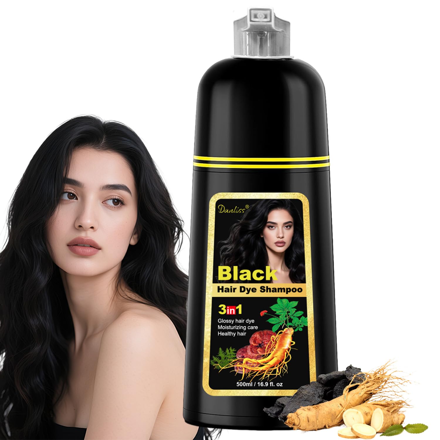 KUROCream shampoo Natural Black 400g ×3 Hair Dye Shampoo 3in1, Natural Black for Gray Hair, Semi-Permanent