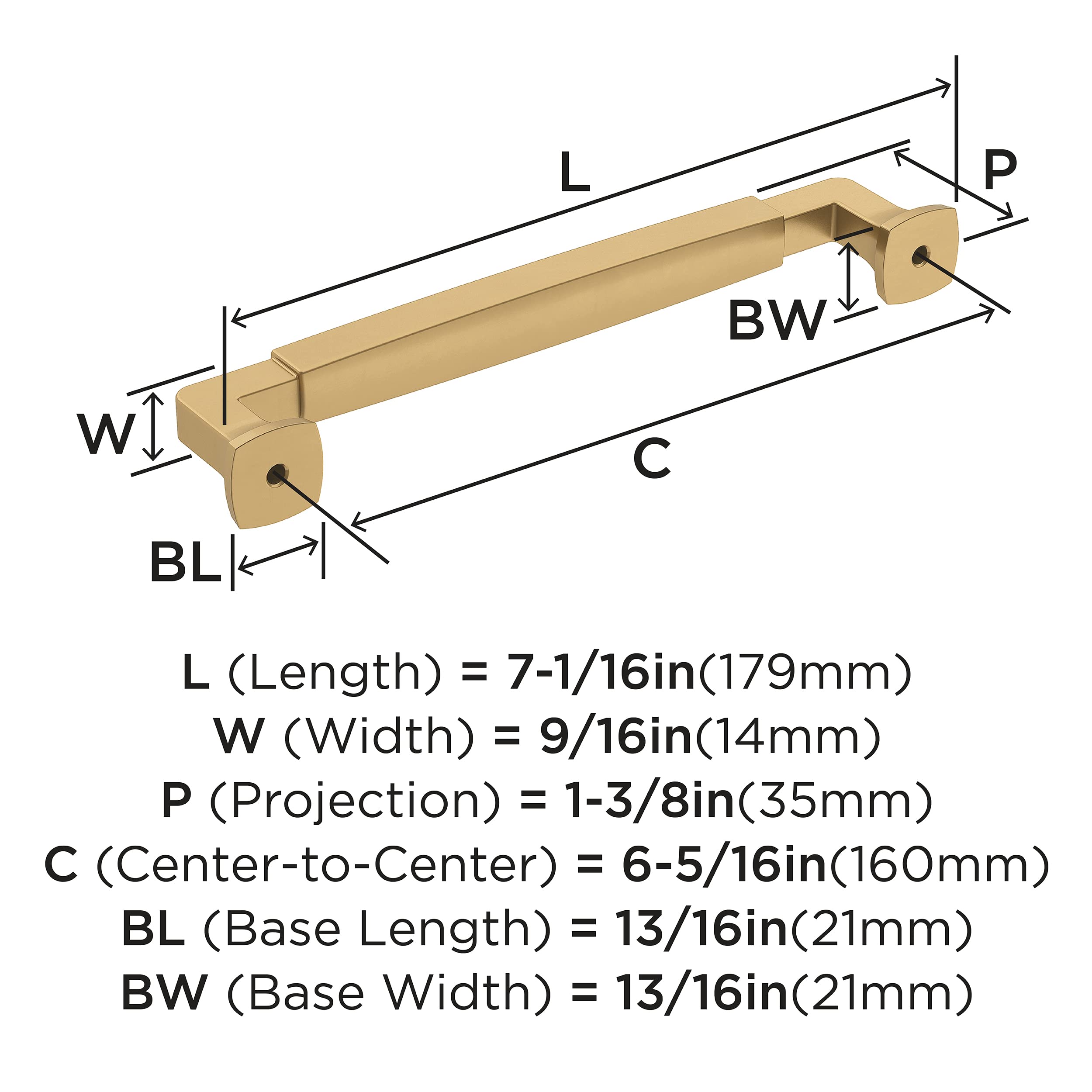 Amerock, Champagne Bronze, 6-5/16 in. Center-to-Center - Image 4