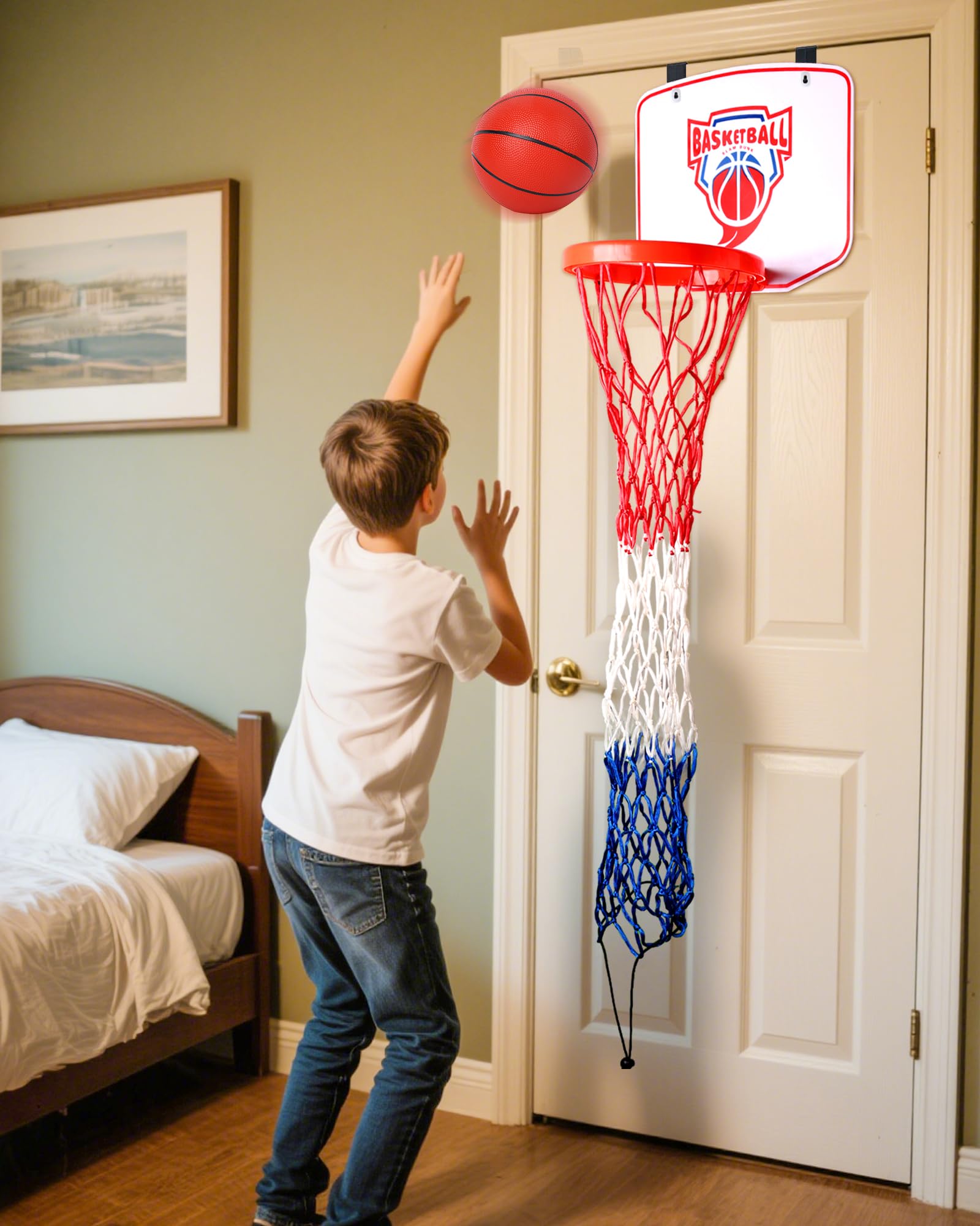 Basketball Hamper Toy for Kids – Fun Over-the-Door Laundry Hoop with Ball – Build Good Habits Early & Keep the Floor Tidy