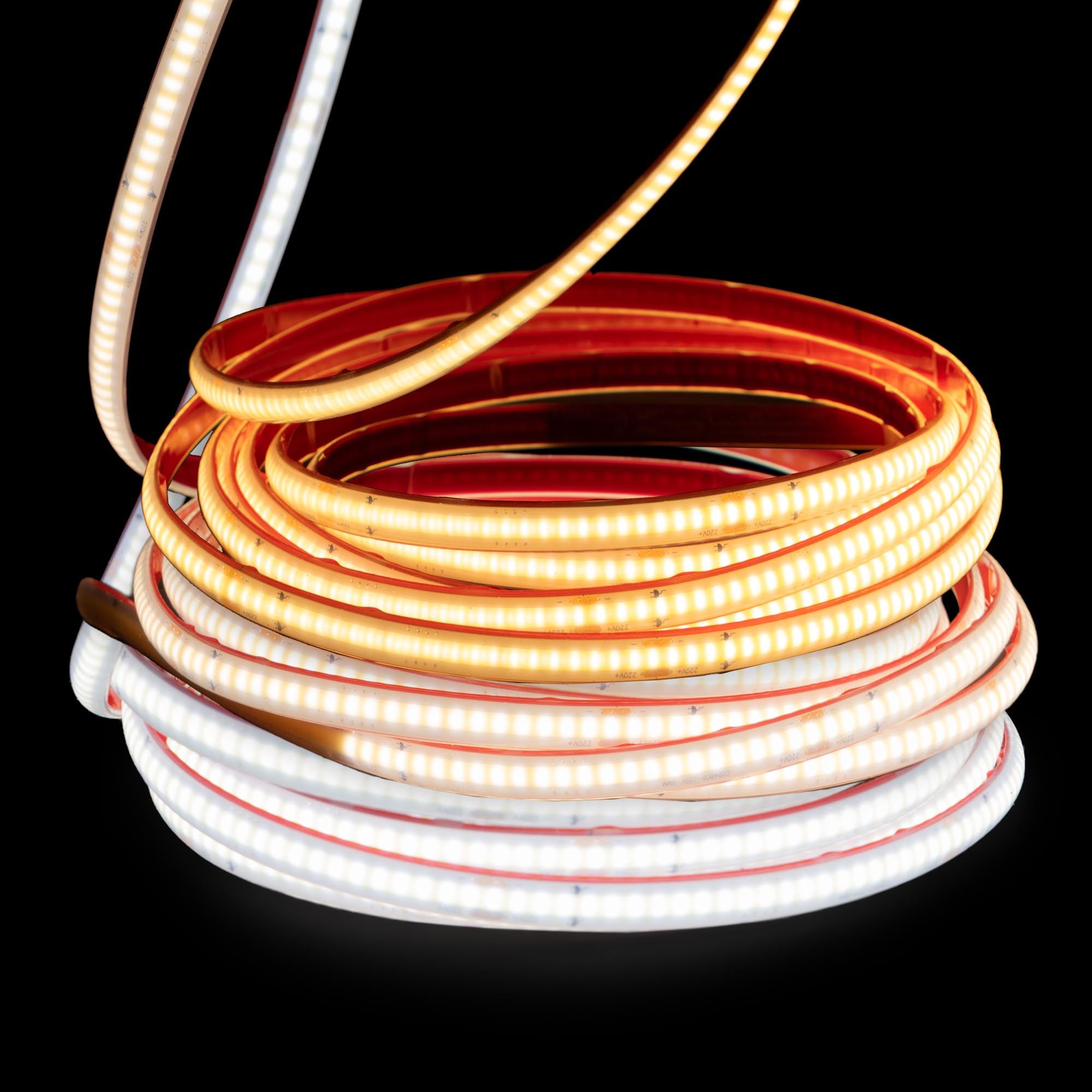 Taśma LED COB 220 V WYSOKA LUMINOŚNOŚĆ, KLEJNY I PRZEŁĄCZNIK. WODOODPORNY Zimny / Neutralny / Ciepły Wodoodporny pasek IP67 (Zimna biel, 15M)
