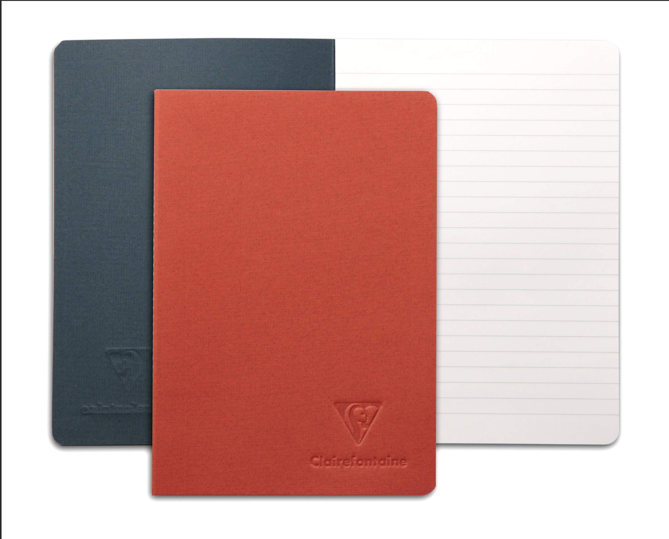 Clairefontaine 115658C - notes z Ingresem, szyty, przeszycia nitką, 96 stron, 10,5 x 14,8 cm, w linie, 90 g, okładka z papieru czerpanego, kolor losowy