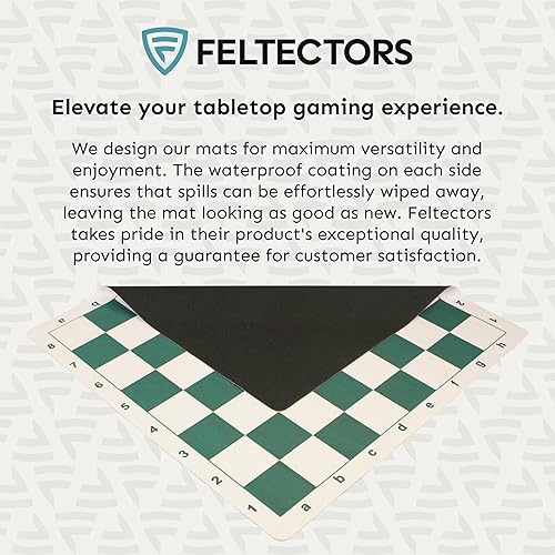 Miniatura 8 de Tapete de ajedrez de torneo de 20 pulgadas, plegable, enrollable, sin piezas, juego de viaje para niños y adultos, color verde
