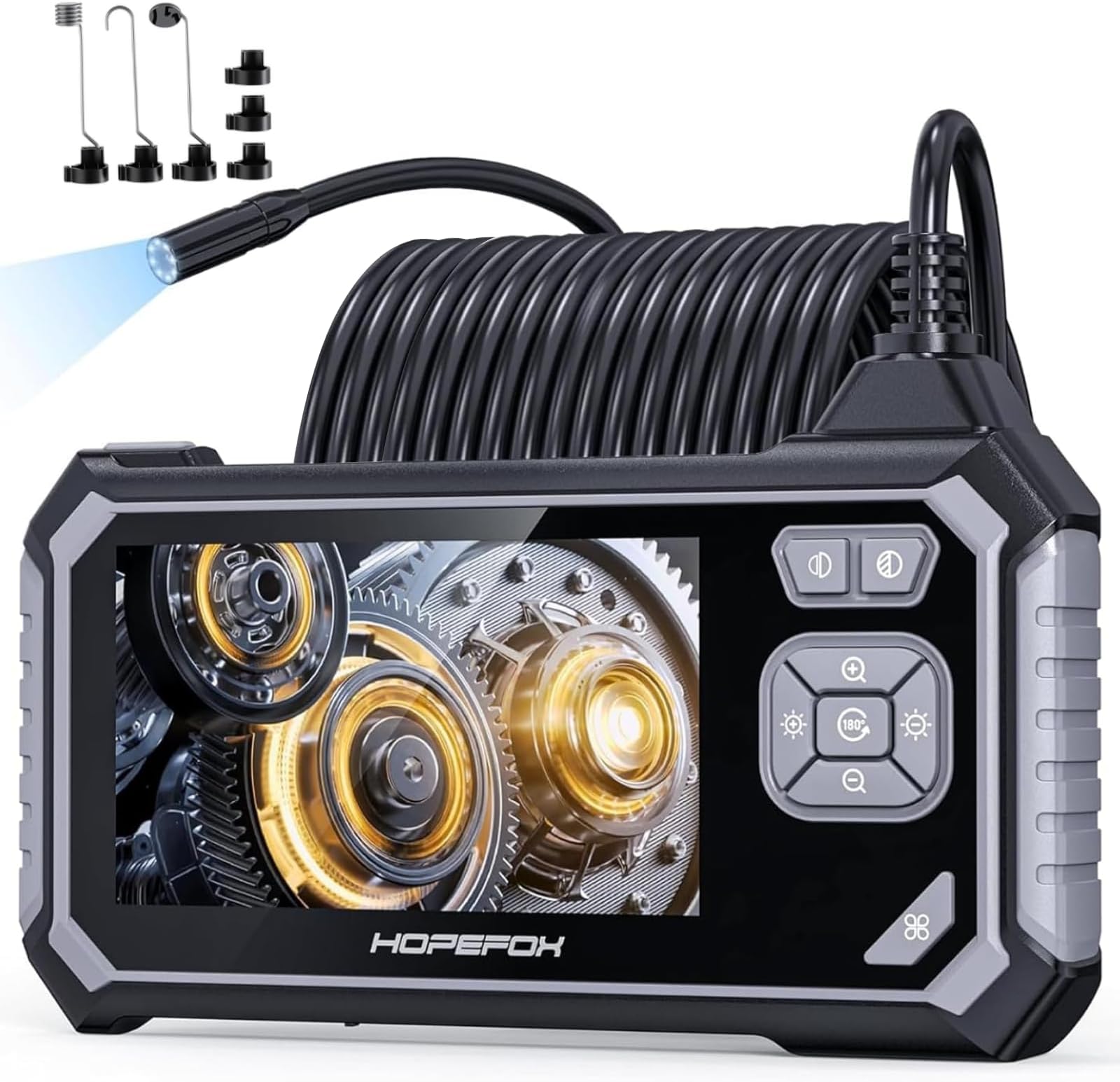 Caméra Endoscopique 5 M - 1080P HD - 8 LEDs Réglables - IP67 étanche - Pour Inspection Plomberie, Mécanique, Gadgets