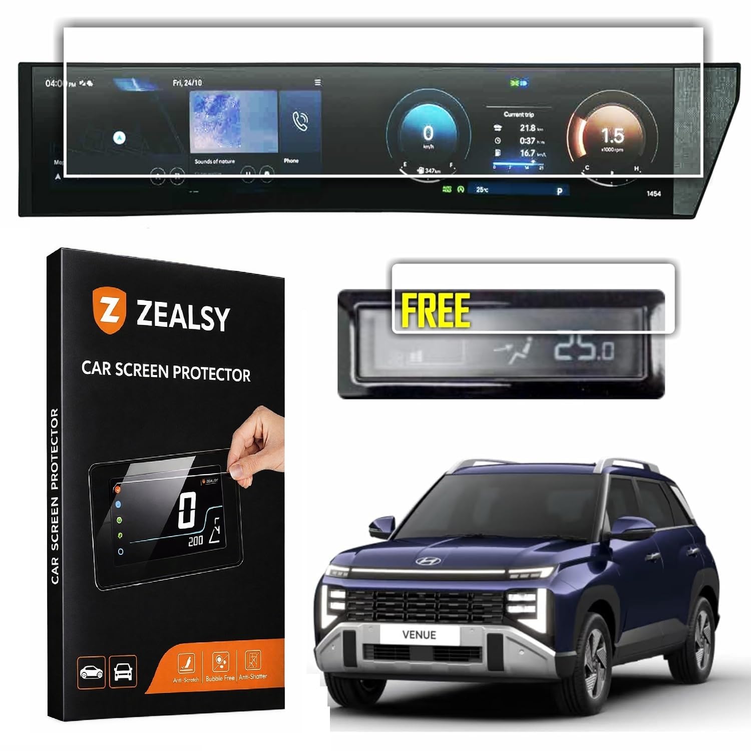 Screen GUard For Hyundai Venue 2025 2026 FACELIFT | HX2 HX4 HX5 HX6 HX6T HX7 HX8 HX10 N6 N10 Infotainment System and Cluster Screen Guard Protector Accessories-image-47
