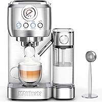 Vista 1 de MAttinata Cafetera de capuchino con espumador de leche automático, máquina de café espresso compacta con medidor de presión, cafetera de capuchino