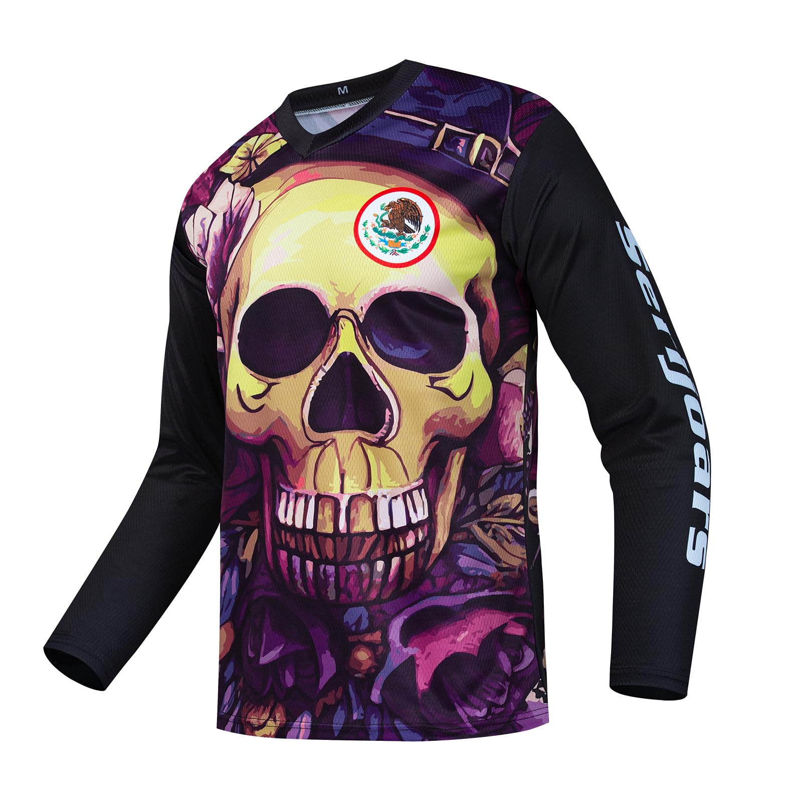 Serijoars Racing Men's Long Sleeve Off-Road Cycling Jersey Mountain Bike MTB Jersey Downhill&Motocross Shirts