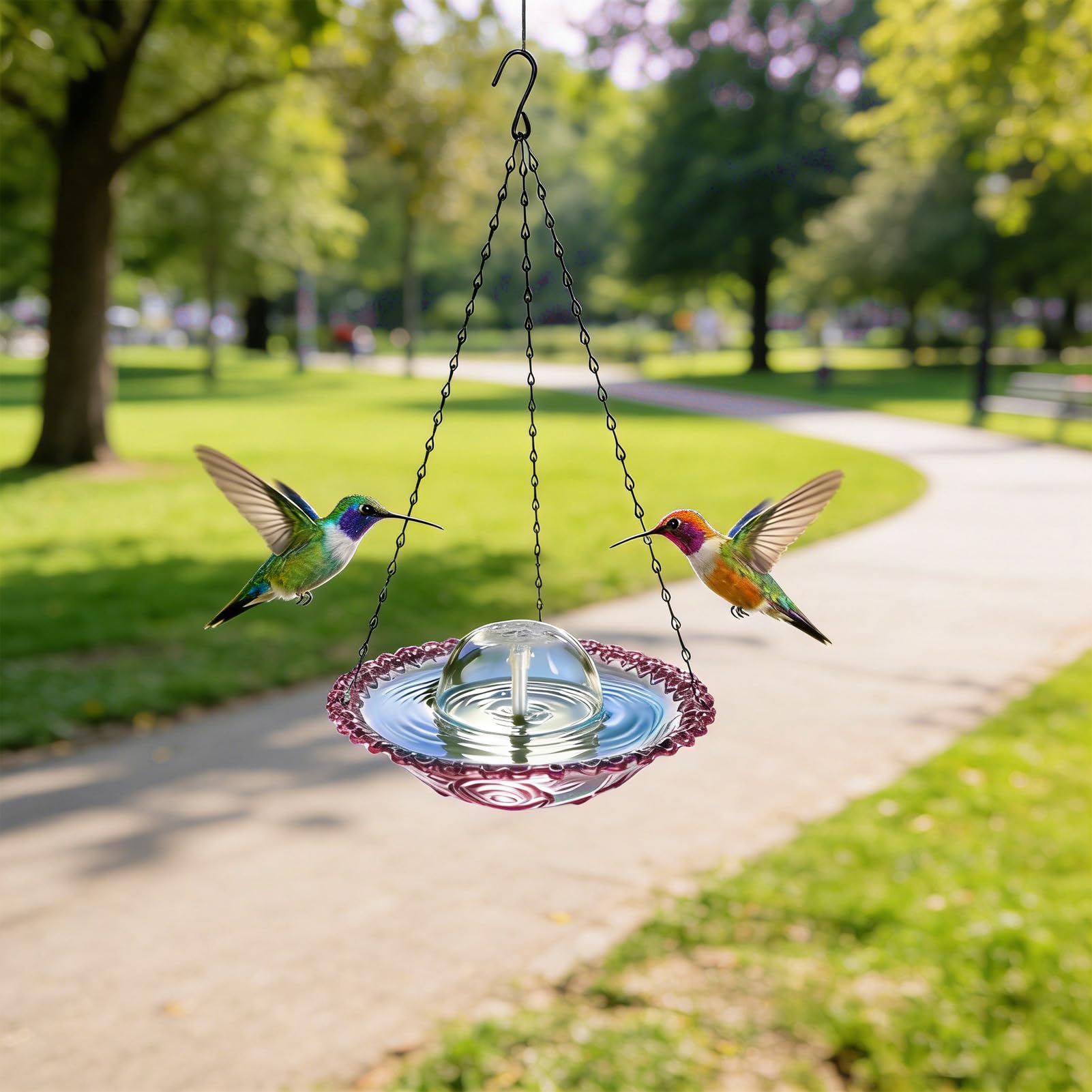 Baignoire à oiseaux USB au débit continu pour une eau toujours fraîche en extérieur
