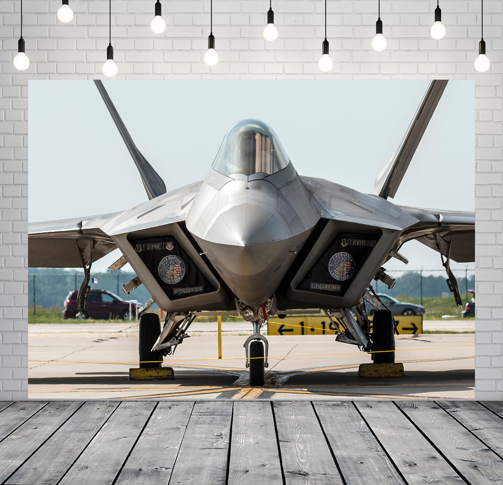 Loccor 9x6ft Fabric Jet Fighter Backdrop Air Combat Fighter Military Photography Background Military Theme Top Gun Birthday Party Decorations Air