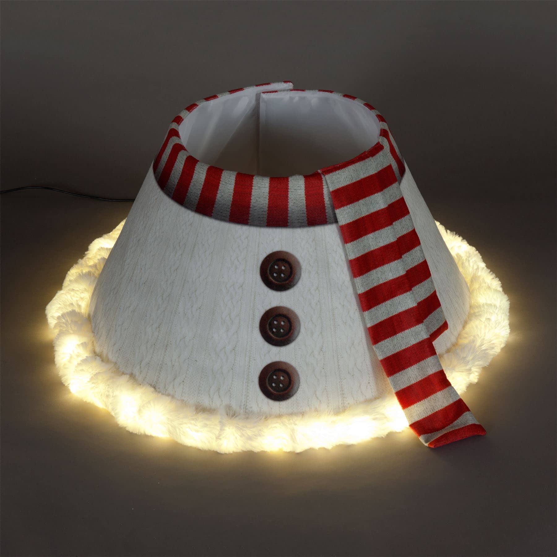 Snowtime 60Cm Snowman Tree Collar W/Leds/Timer - Usb Powered