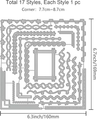 Miniatura 6 de GLOBLELAND Troqueles de corte de encaje de esquina, troqueles de corte de flores de esquina, borde de encaje, marco de flores, bordes de encaje,